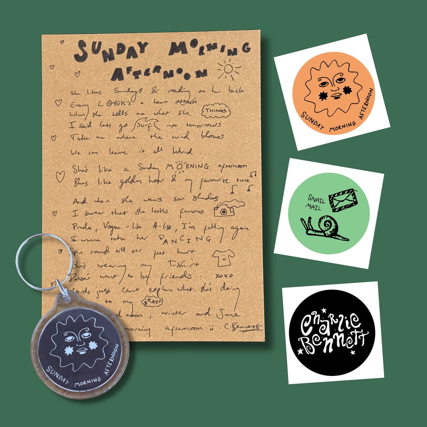 Lyric Sheet + Stickers + Keyring BUNDLE